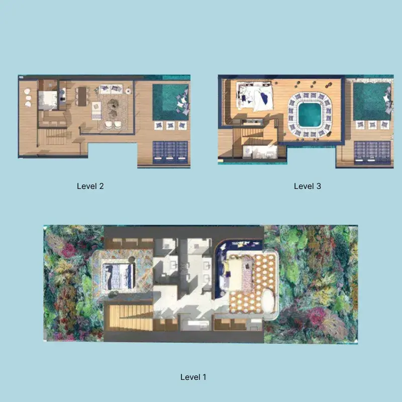 2 Bedrooms villa - The Heart of Europe - Honeymoon Island and The Floating Seahorse floor plan