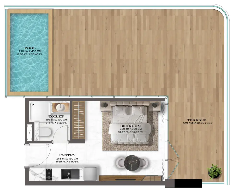 Studio apartments - Lazord by Lapis Phases 1 and 2 floor plan