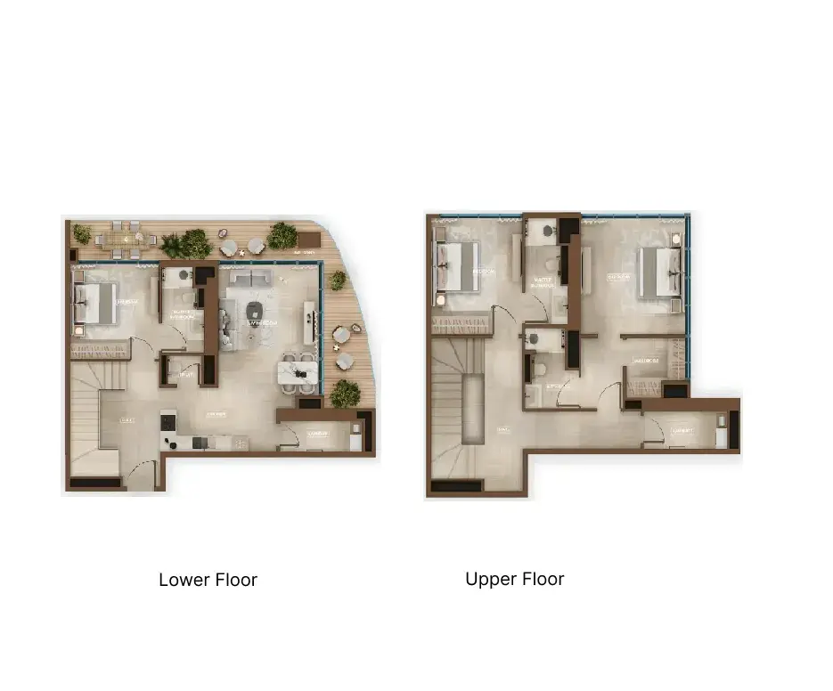 3 Bedrooms duplex - Sky Hills Astra floor plan