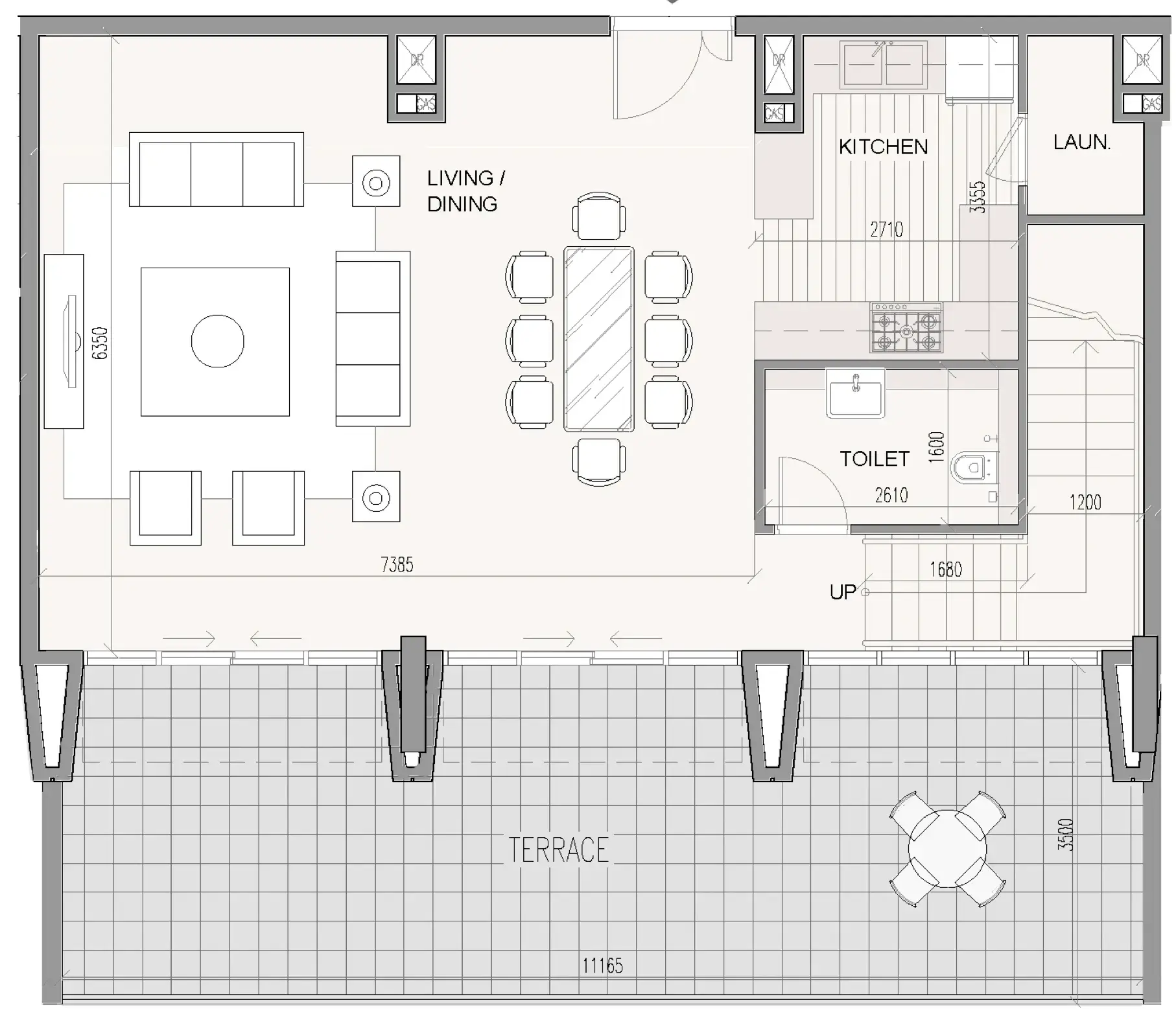 2 Bedrooms apartments - Cubix Residences floor plan