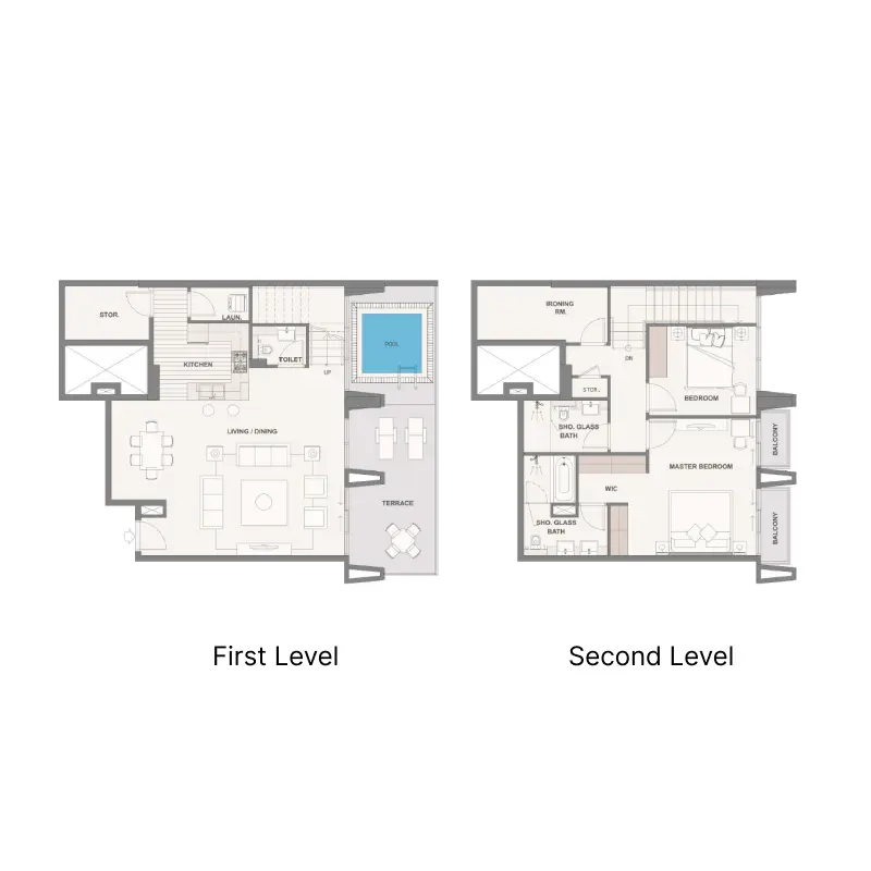 2 bedroom floor plan