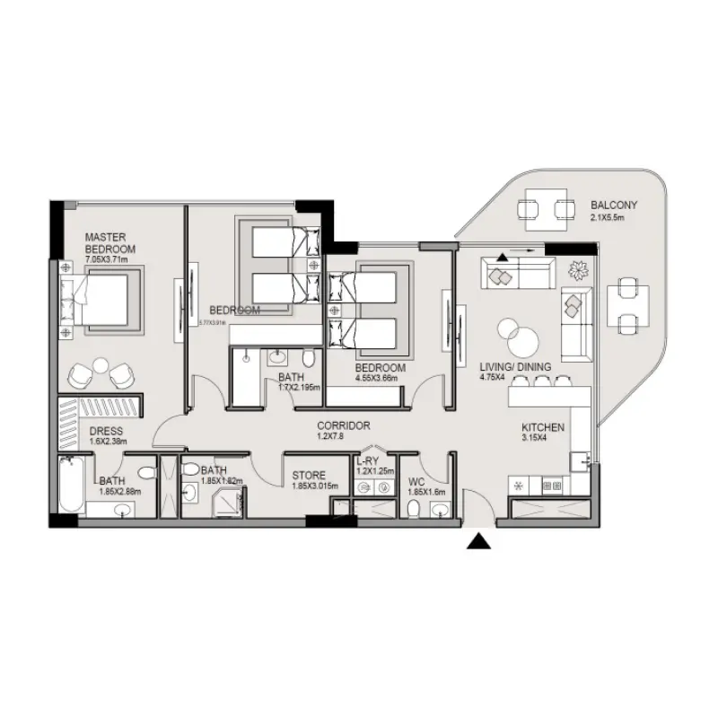 3 bedroom floor plan