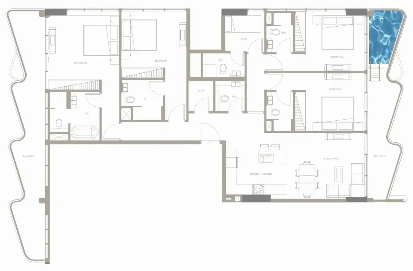 4.5 bedrooms apartments - Iluka Residences floor plan