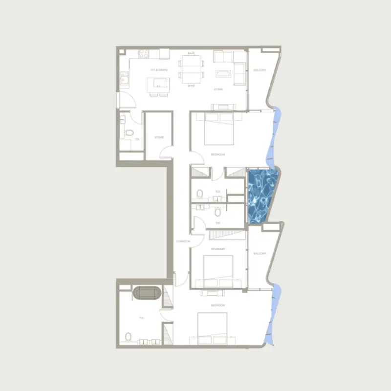 3 bedroom floor plan