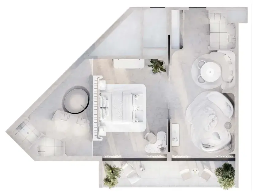 1 Bedroom hotel apartments - Artist Hotel floor plan