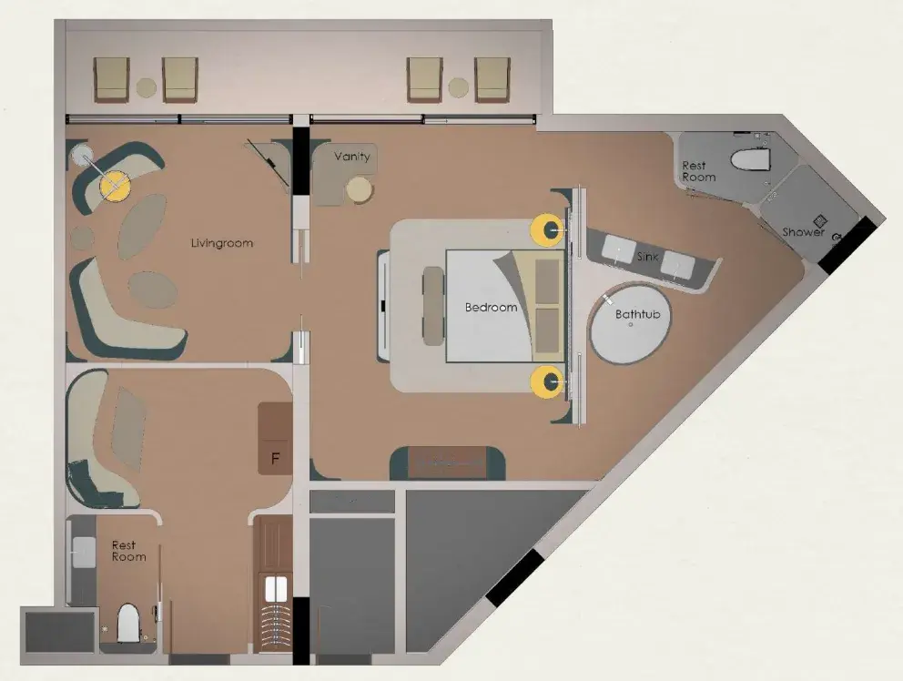 1 Bedroom apartments - Hotel London floor plan