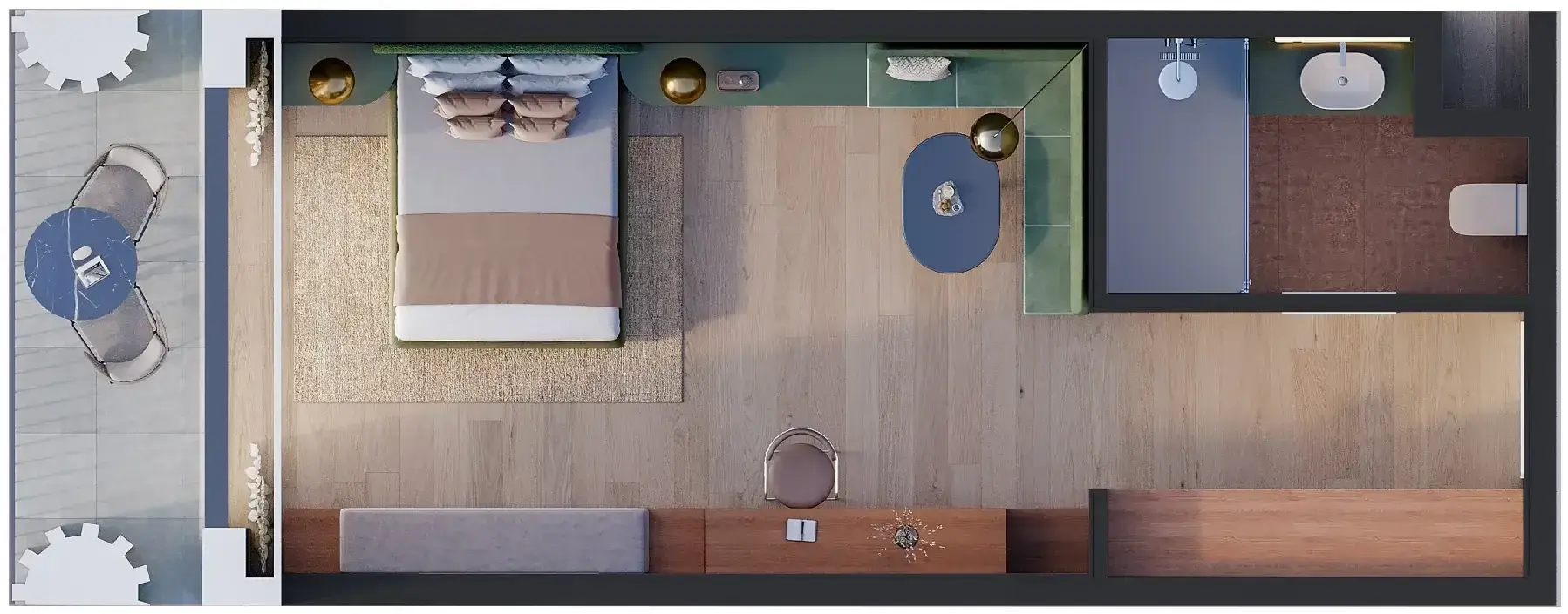 Studio apartments - Hygge Hotel floor plan