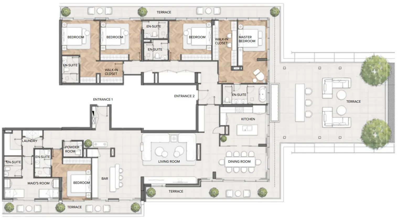 5 Bedrooms penthouse - Residences Du Port Autograph Collection floor plan