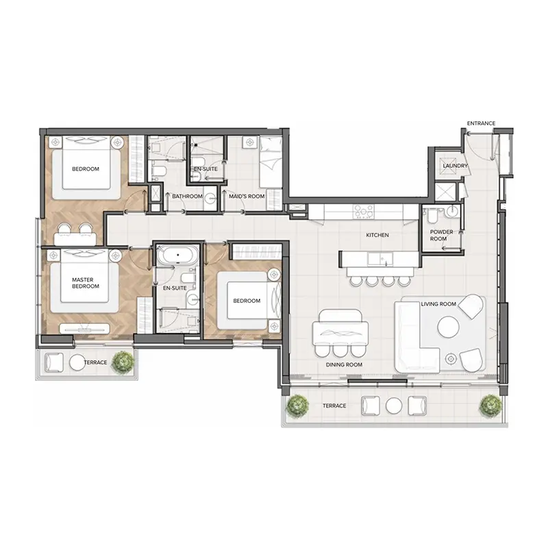 3 bedroom Apartments -  Residences Du Port Autograph Collection floor plan