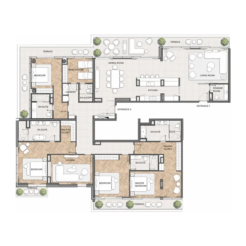 4 bedroom Penthouse -  Residences Du Port Autograph Collection floor plan
