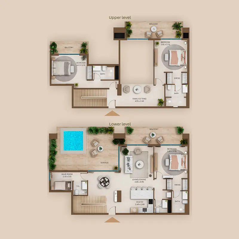 3 bedroom Duplex -  Coventry Living floor plan