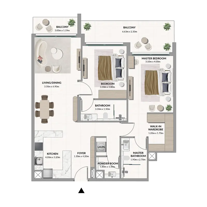 2 bedroom Apartments -  Woodland Terraces floor plan