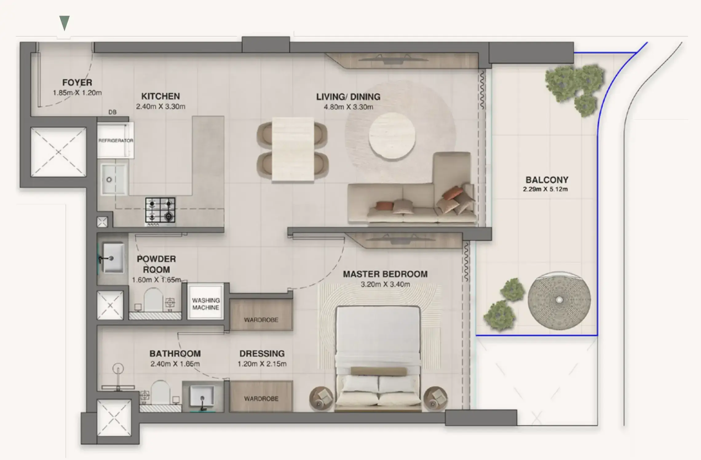 1 Bedroom apartments - Woodland Crest floor plan