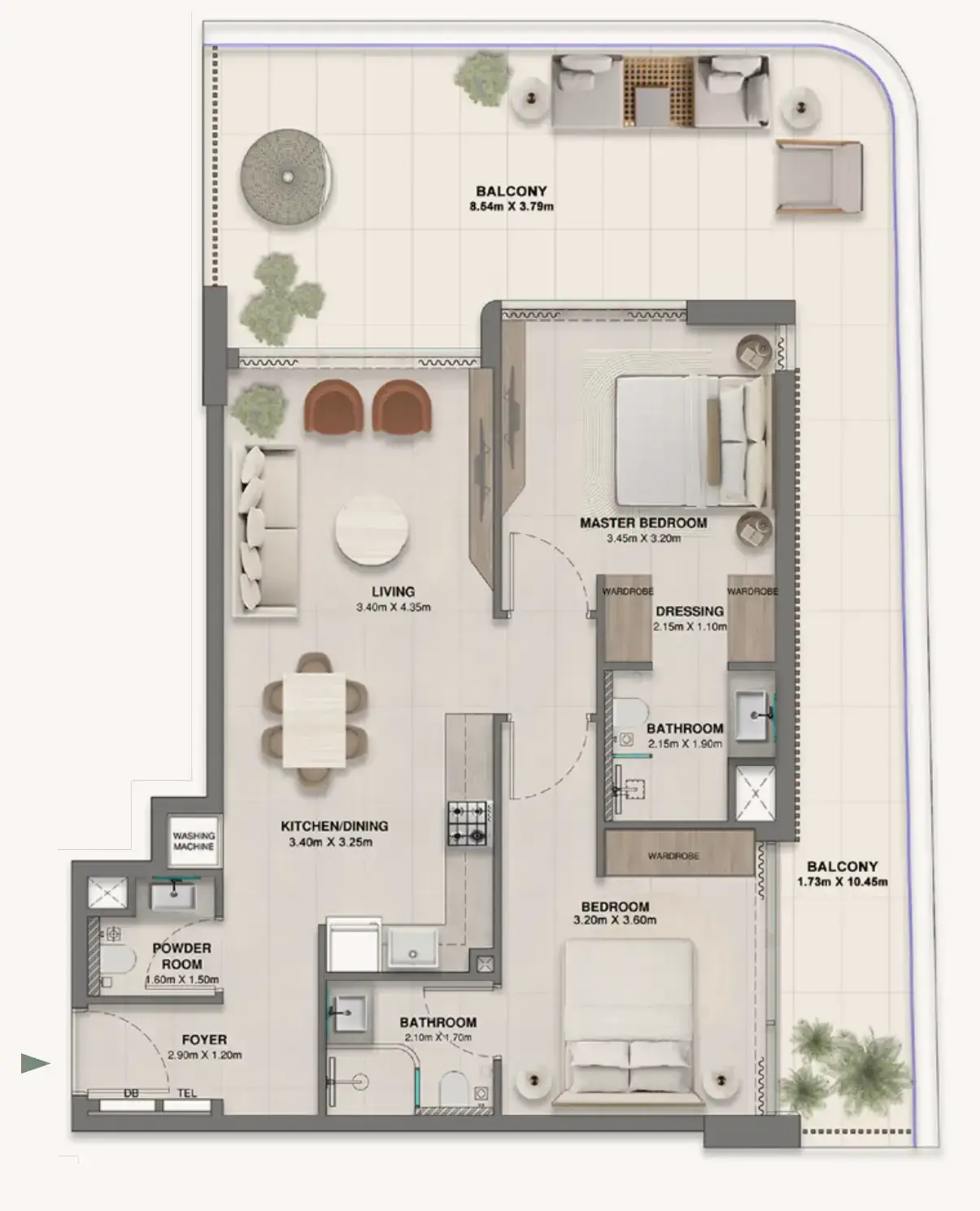 2 Bedrooms apartments - Woodland Crest floor plan