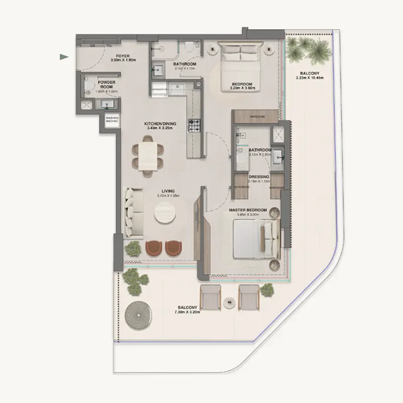 2 bedroom Apartments -  Woodland Crest floor plan