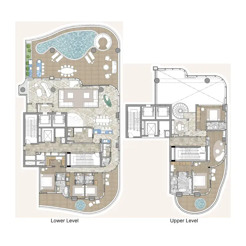 5 Bedrooms penthouse - One Canal Residences floor plan