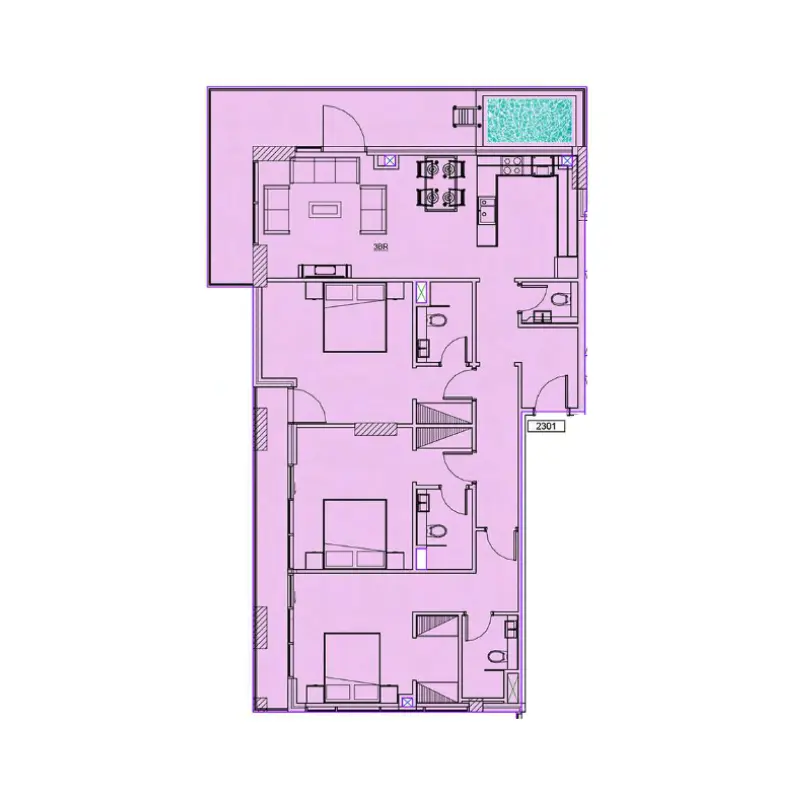 3 bedroom floor plan