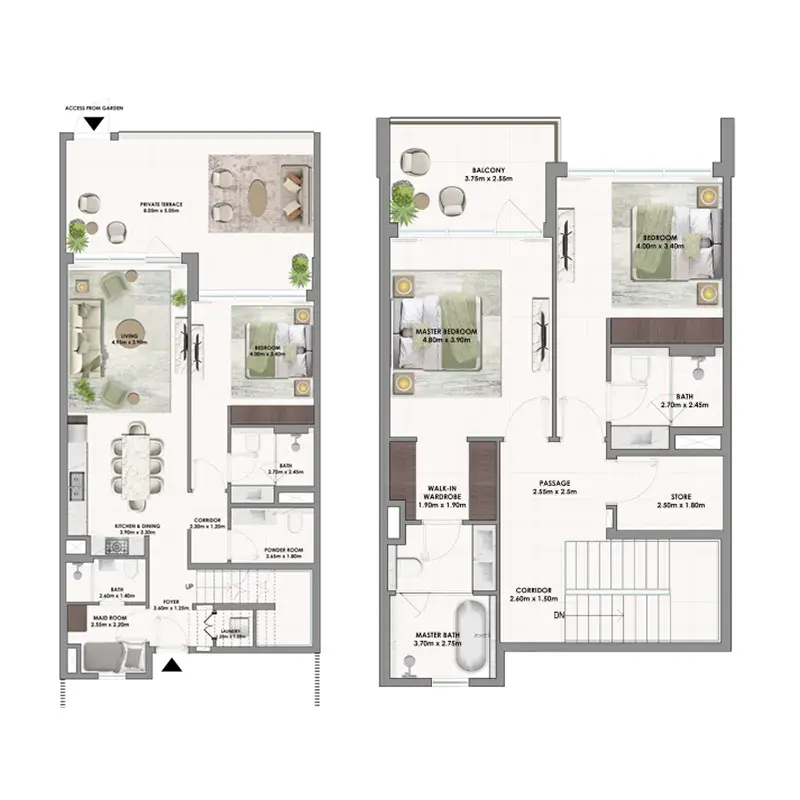 3 Bedrooms townhouse - Golf Dale floor plan
