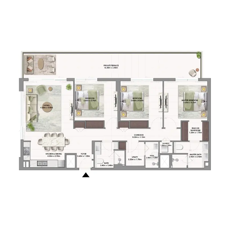 3 bedroom floor plan