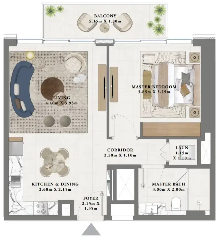 1 Bedroom apartments - Altan floor plan