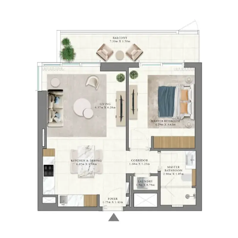 1 Bedroom apartments - Vida Residences Club Point floor plan