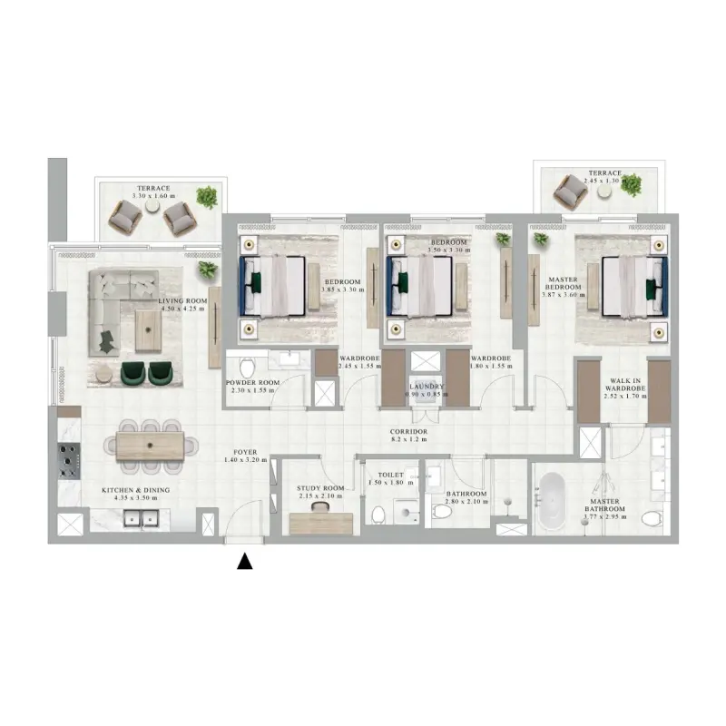 3 bedroom floor plan