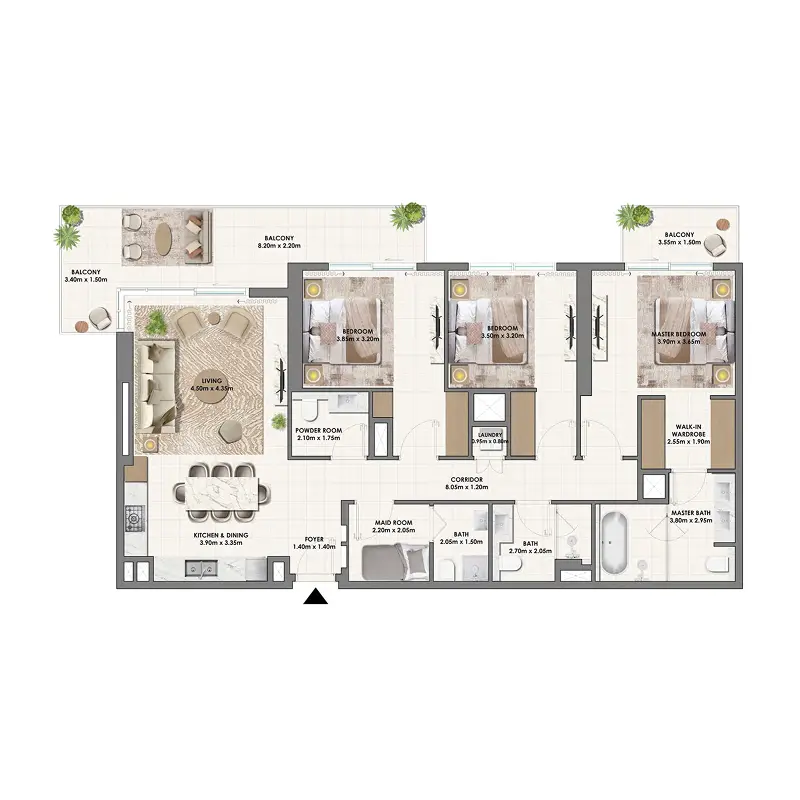 3 bedroom floor plan