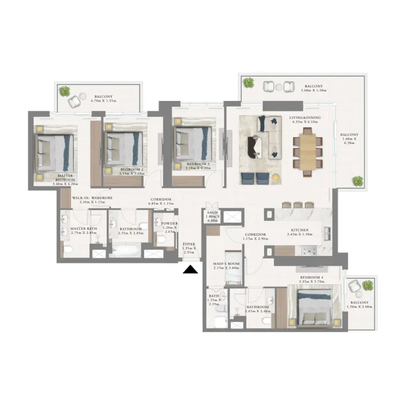 4 bedroom floor plan
