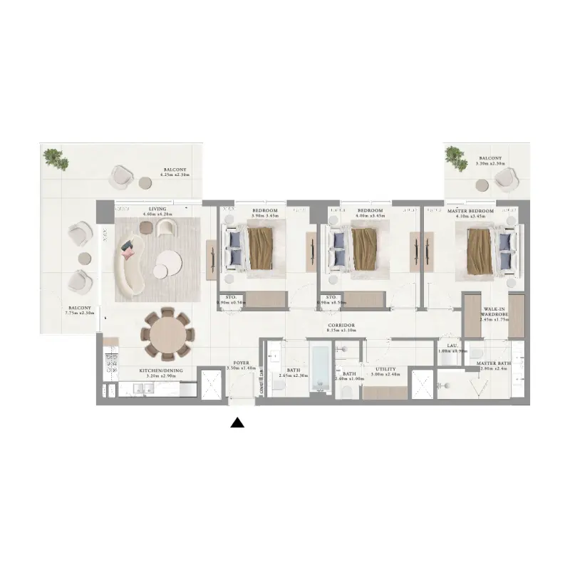 3 bedroom floor plan