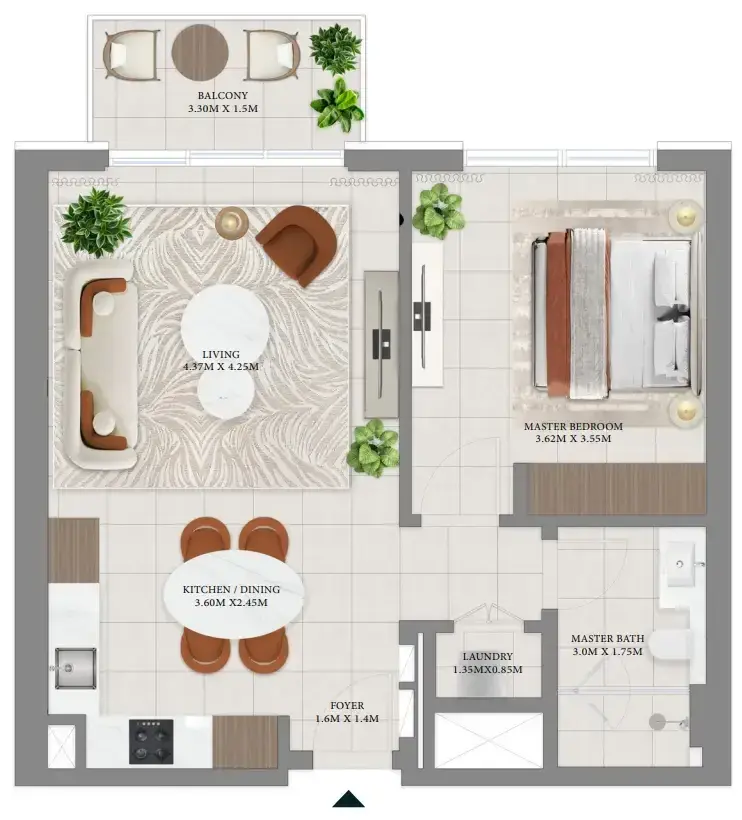 1 Bedroom apartments - Vida Residences Hillside floor plan