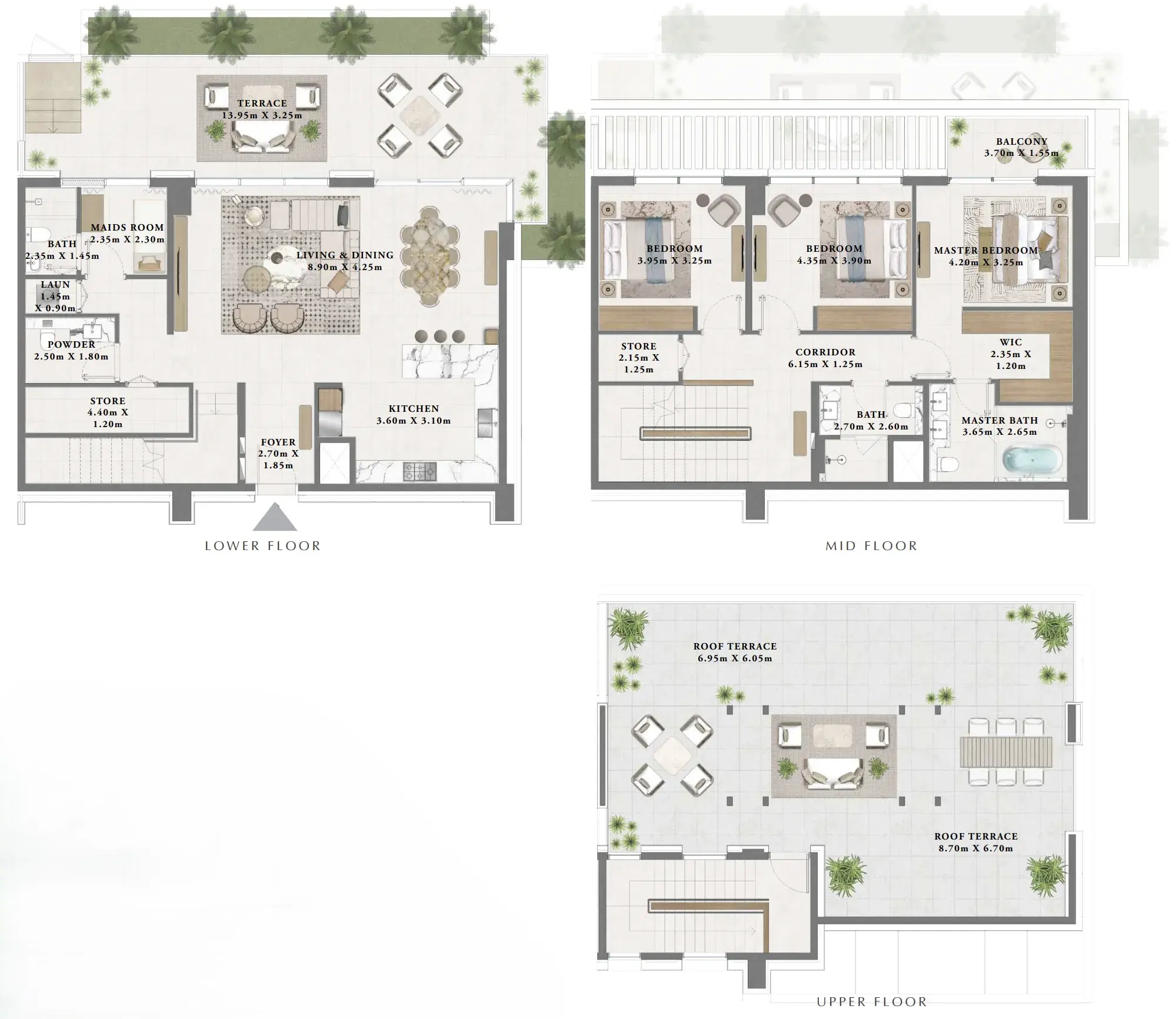 3 Bedrooms townhouse - Albero floor plan