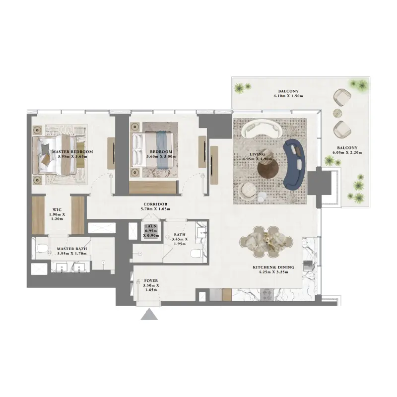 2 bedroom Apartments -  Albero floor plan
