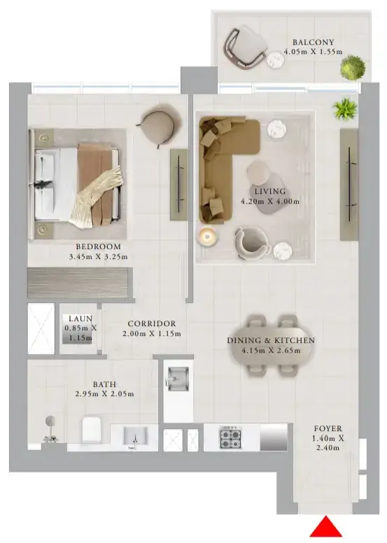 1 Bedroom apartments - Valo floor plan