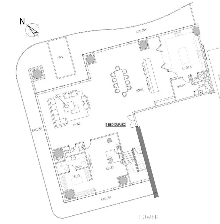 5 Bedrooms apartments - Damac Bay 2 floor plan