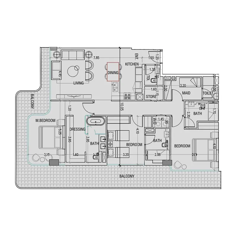 3 bedroom Apartments -  Nuvana By Wadan floor plan