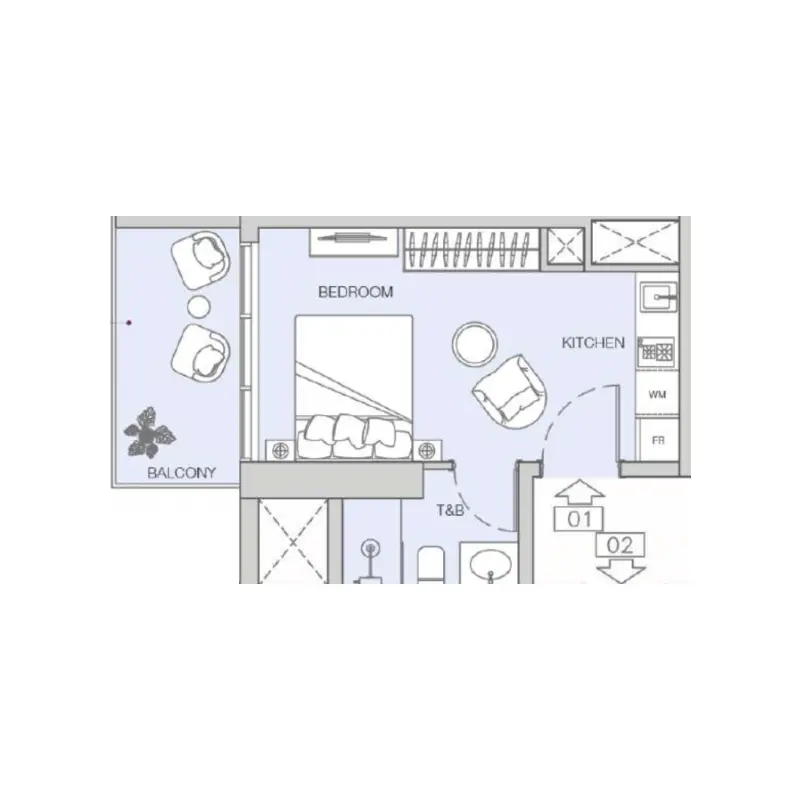 Studio Apartments -  The Fifth floor plan