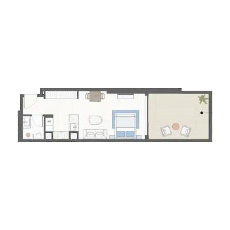 Studio Apartments -  Ozone 1 floor plan