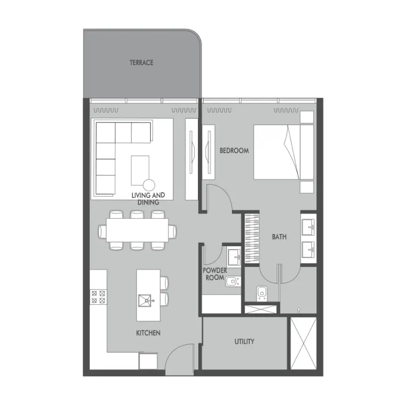 1 bedroom Apartments -  Seaside by Prestige One floor plan