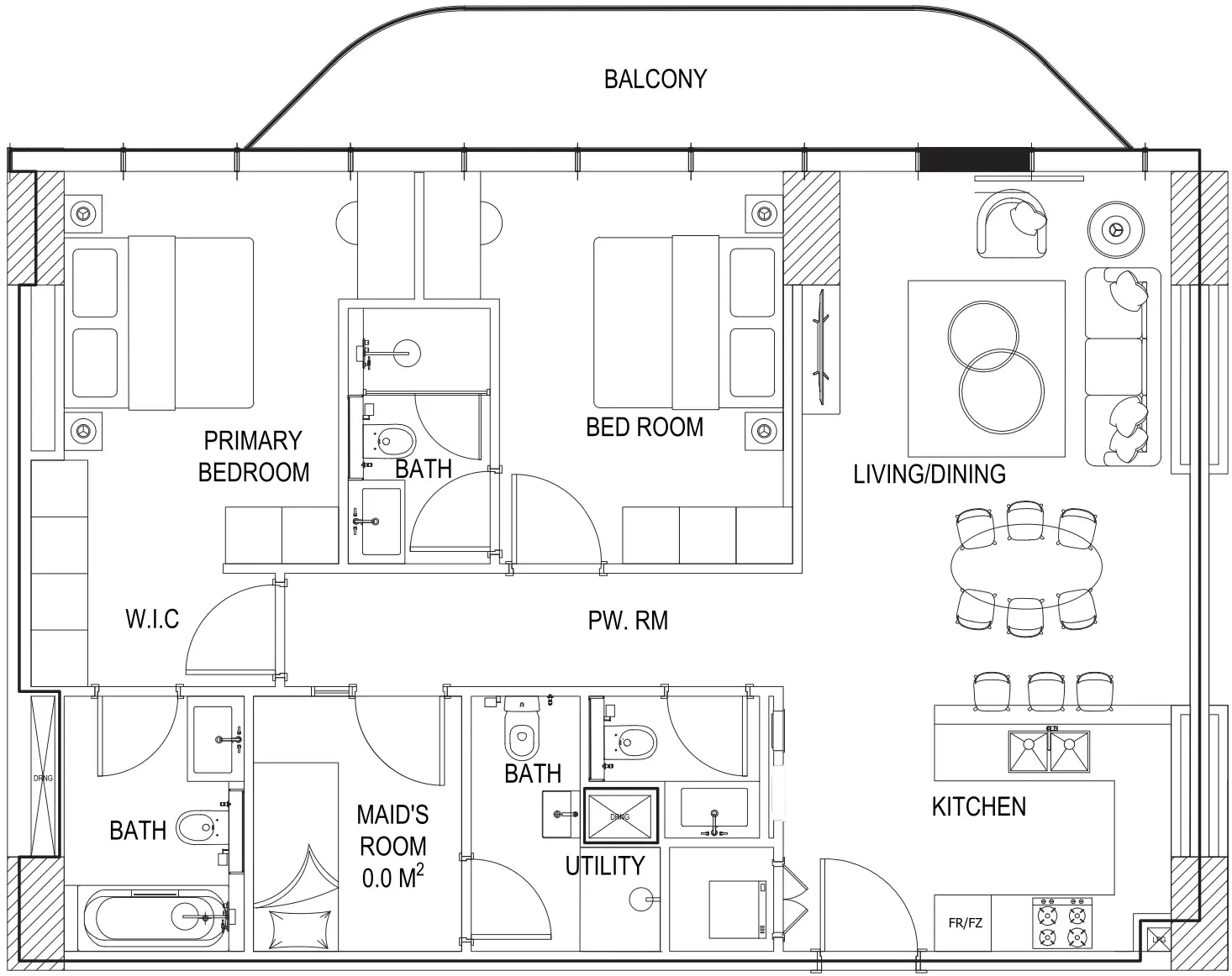 2 Bedrooms apartments - Parkway by Prestige One floor plan