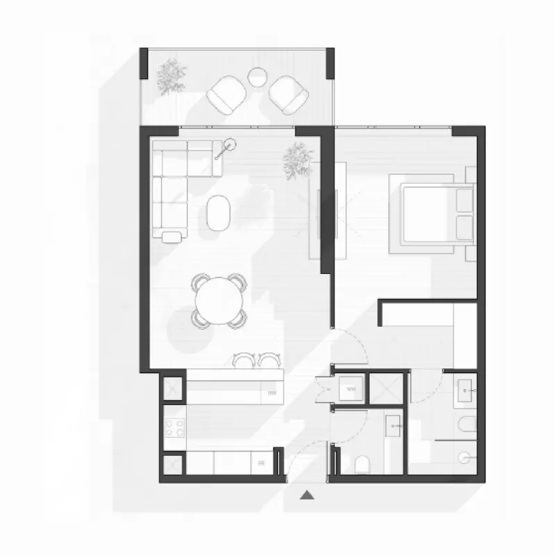 1 bedroom floor plan