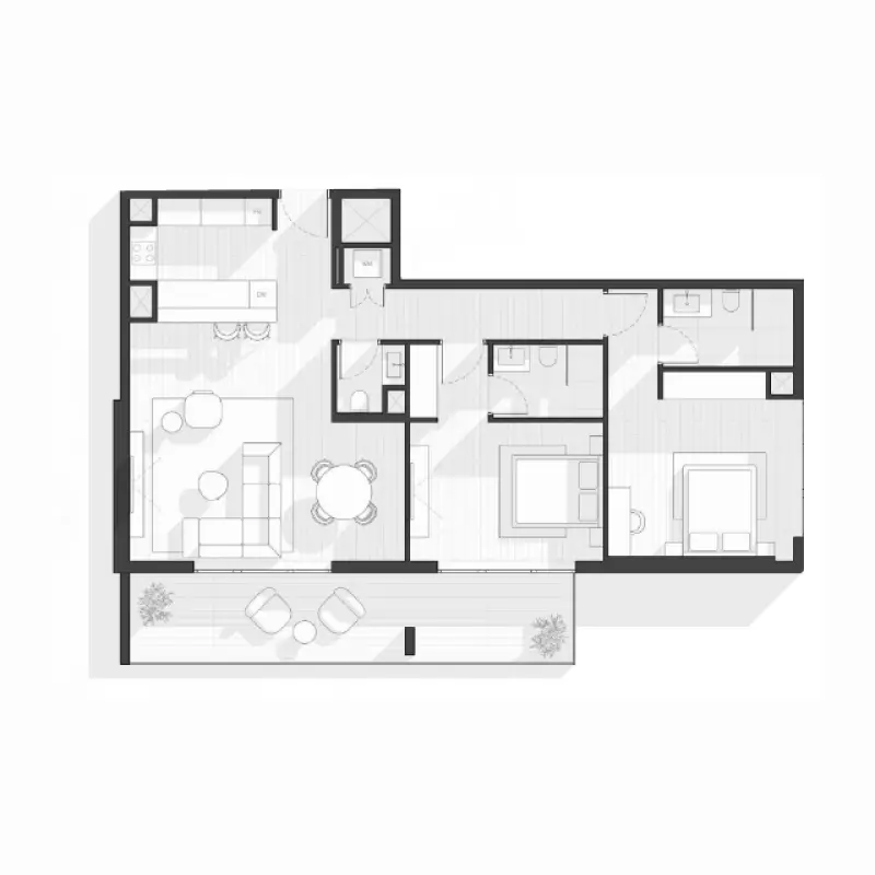 2 bedroom floor plan