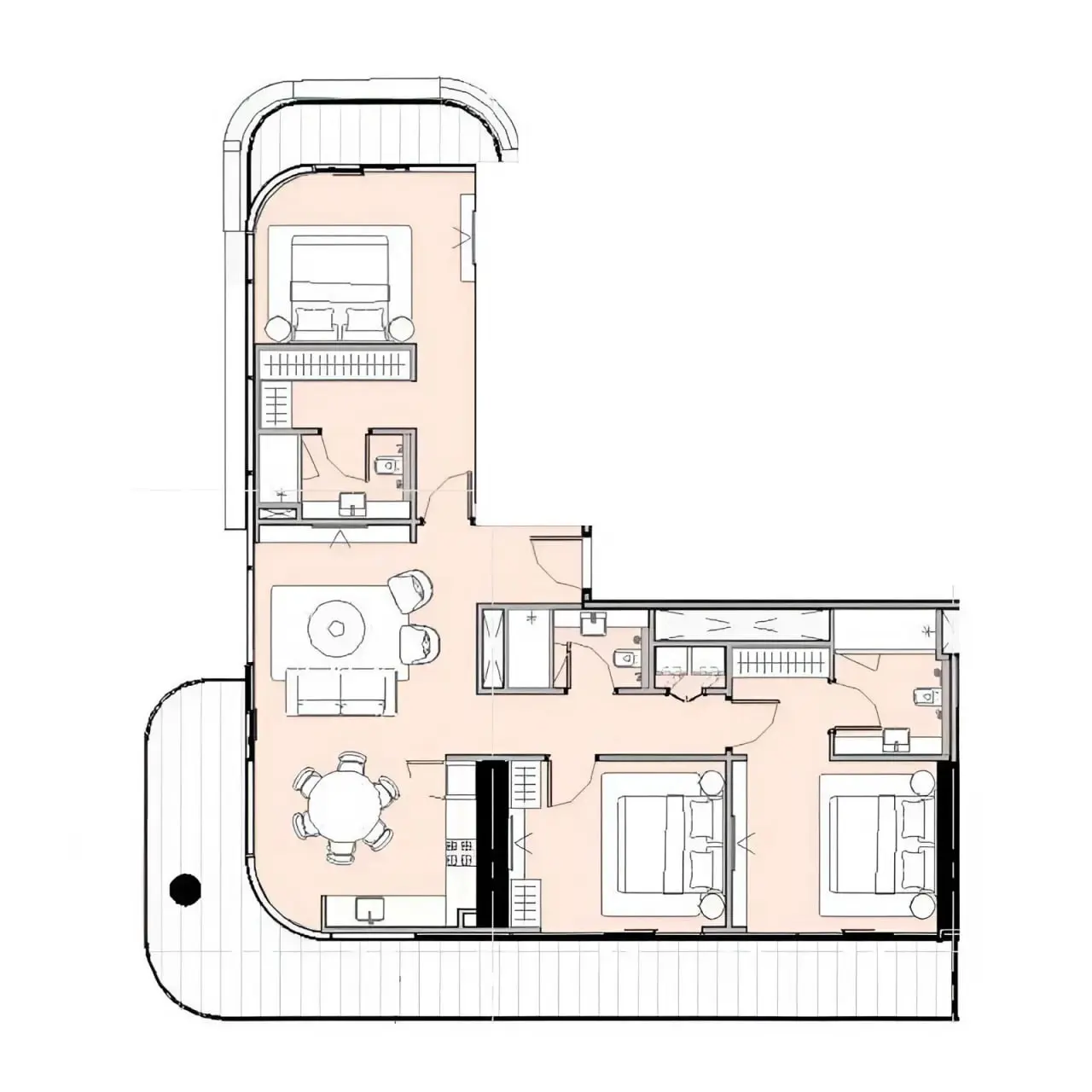 3 bedroom Apartments -  Azizi Milan floor plan