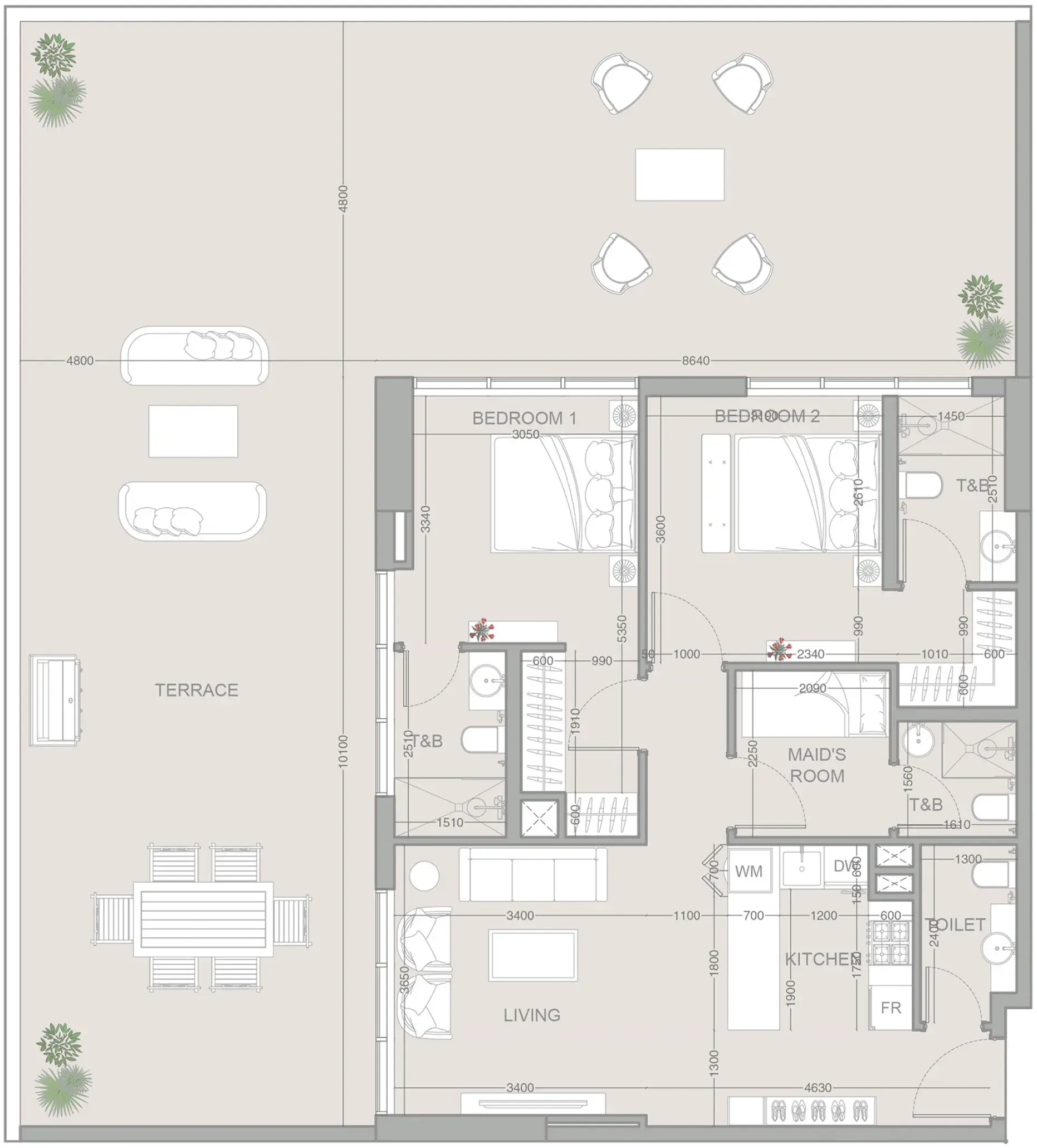 2.5 bedrooms apartments - V1STARA House floor plan