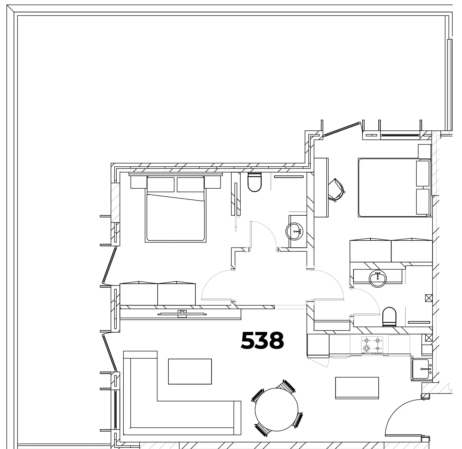 2 Bedrooms apartments - Berkeley Square floor plan