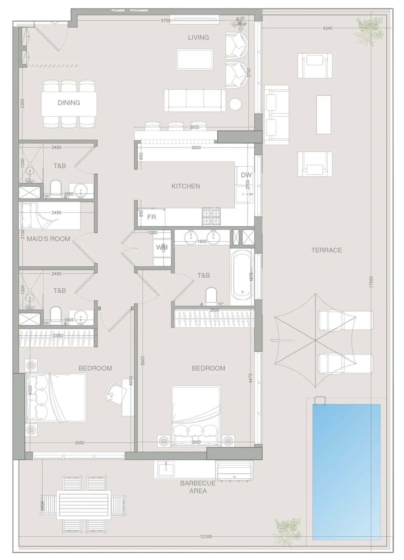 2.5 bedrooms apartments - V1STARA House 2 floor plan