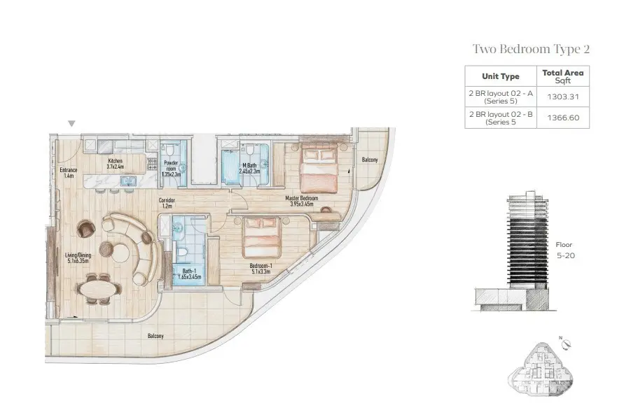 Type 2-B floor plan