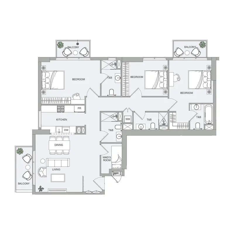 3,5 bedroom Apartments -  V1STARA House 2 floor plan