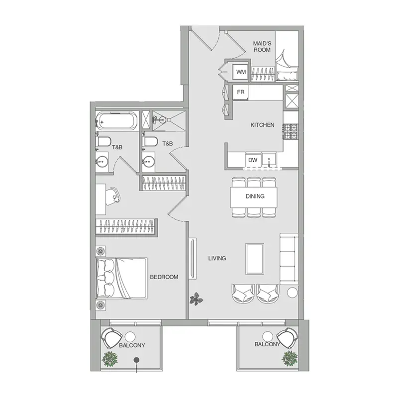 1,5 bedroom Apartments -  V1STARA House 2 floor plan