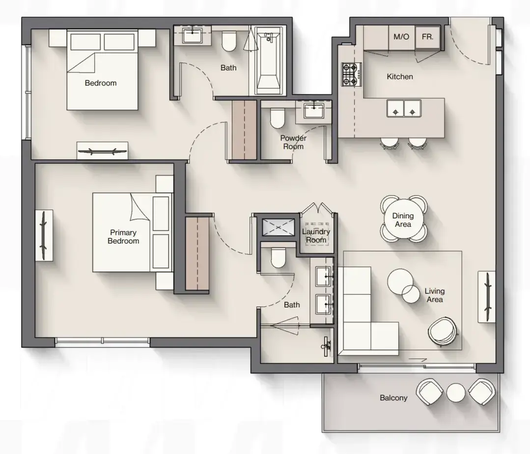 2 Bedrooms apartments - Windsor House 2 floor plan