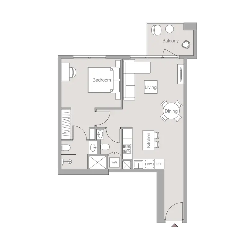 1 bedroom floor plan